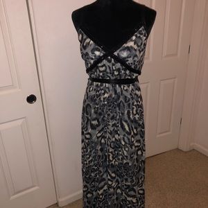 Donna Ricco 100% Silk Animal print beaded dress, size 12 NWOT